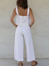 Square Neck Wide Strap Top and Pants Set OutfitFlow